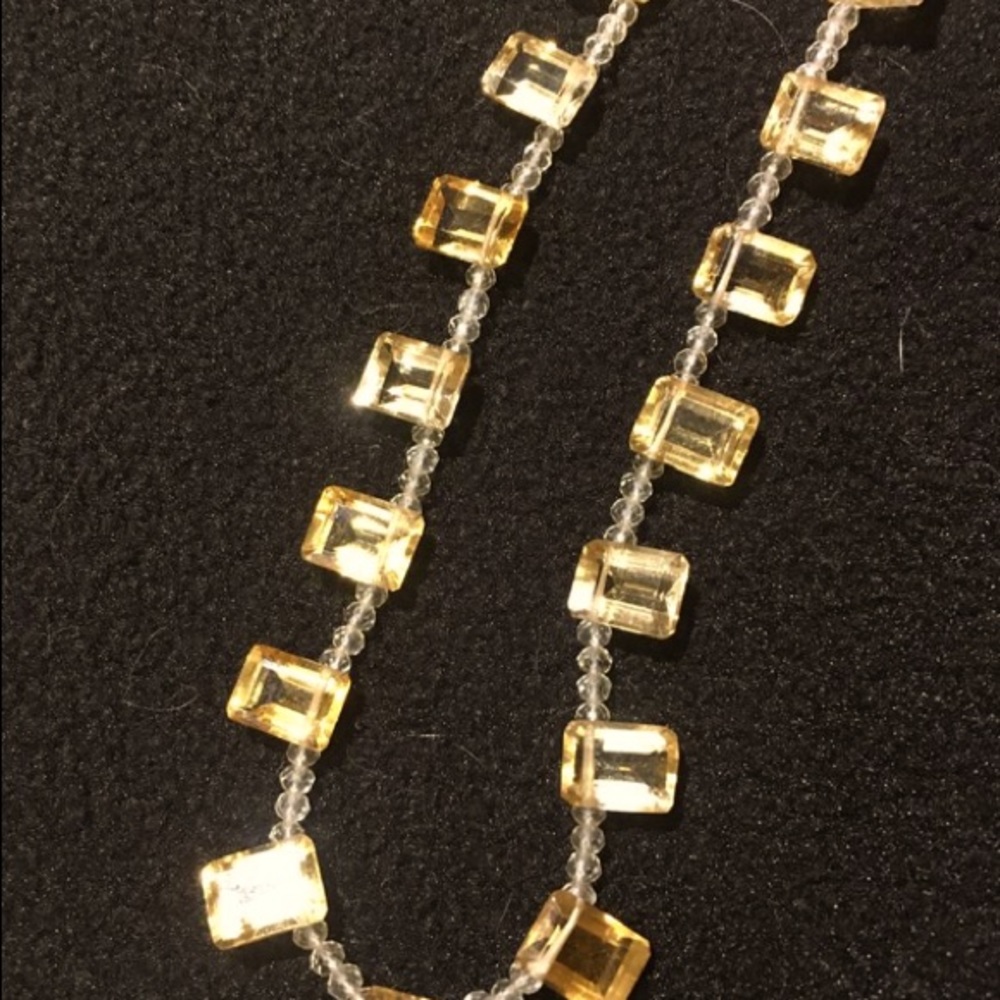 Citrine stone necklace with Lemon quartz